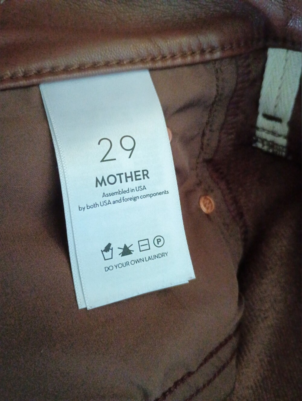 MOTHER The Mid Rise Dazzler Ankle Pants in Cognac Brown - Picture 5 of 6